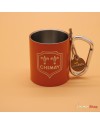 Oranje metalen mug