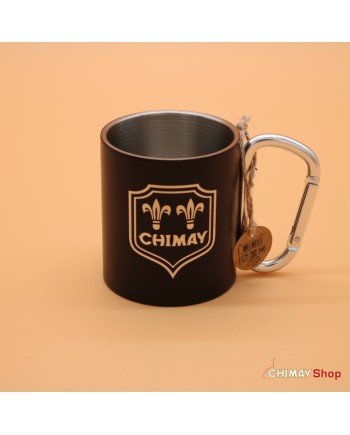 Zwarte metalen mug