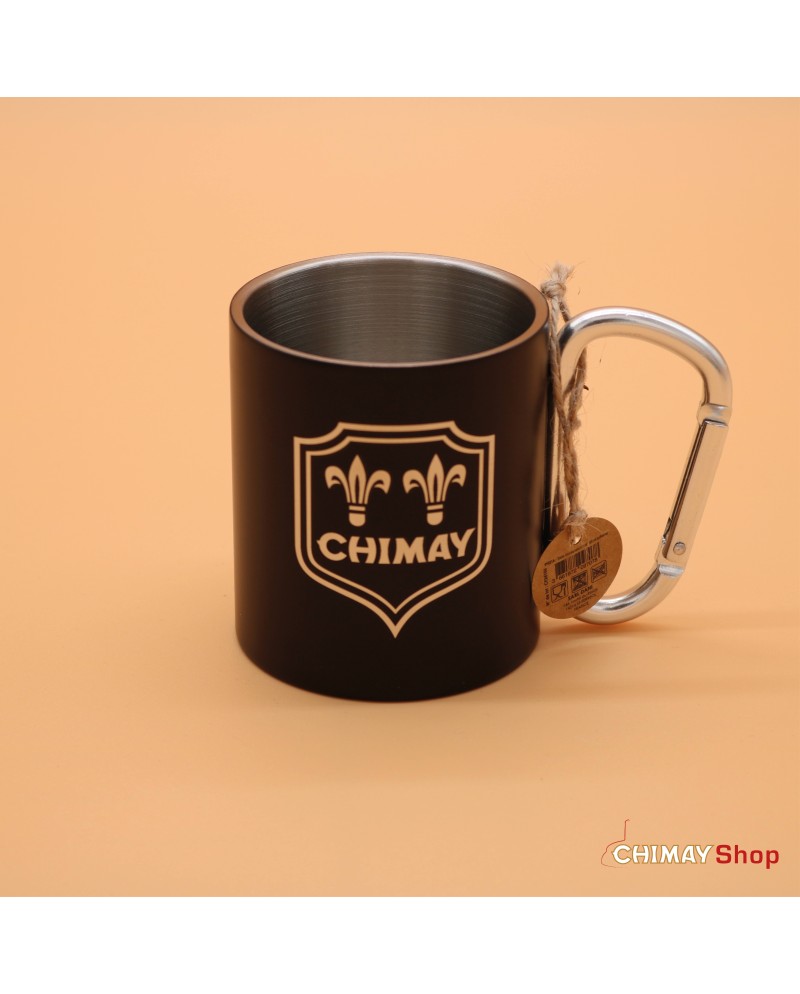 Zwarte metalen mug
