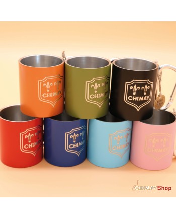 Black metal mug