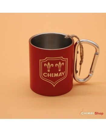 Red metal mug