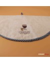Beige and blue tea towel