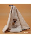 Beige and blue tea towel
