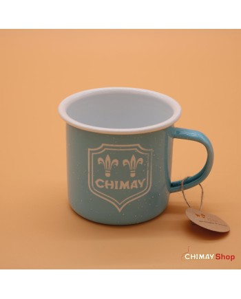 Tasse émaillée bleue