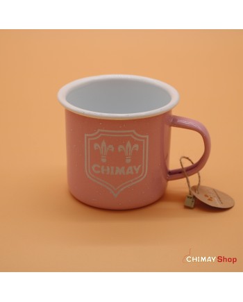 Tasse émaillée rose