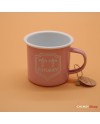 Tasse émaillée rose