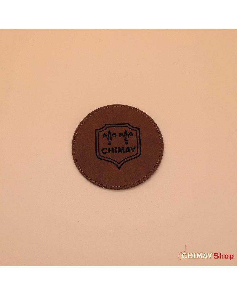 Leatherette coaster - Cognac