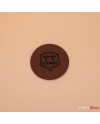 Leatherette coaster - Cognac