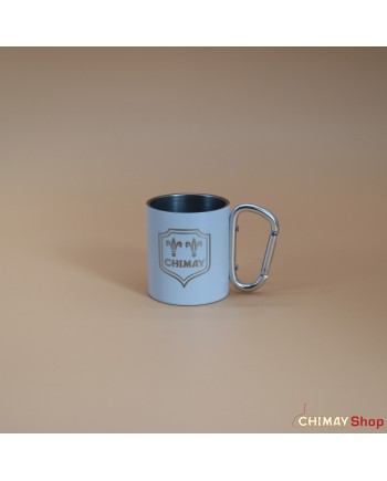 White metal mug