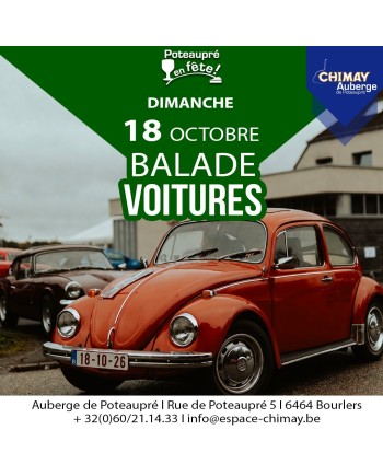 Inscription Balade voiture - voiture + 1 personne